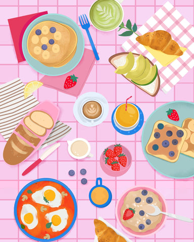 Colorful Breakfast Table Spread