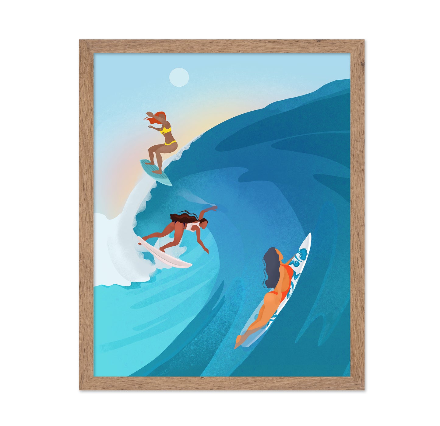 Women Surfing Waves