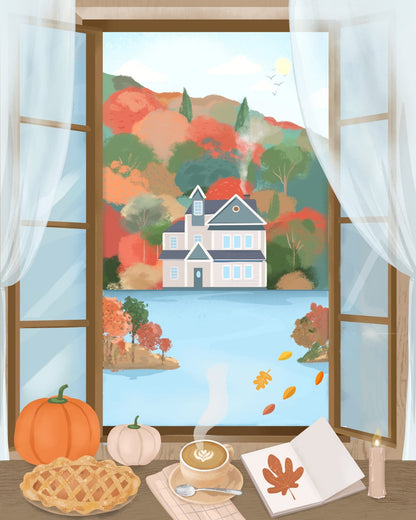 Cozy Autumn Window View