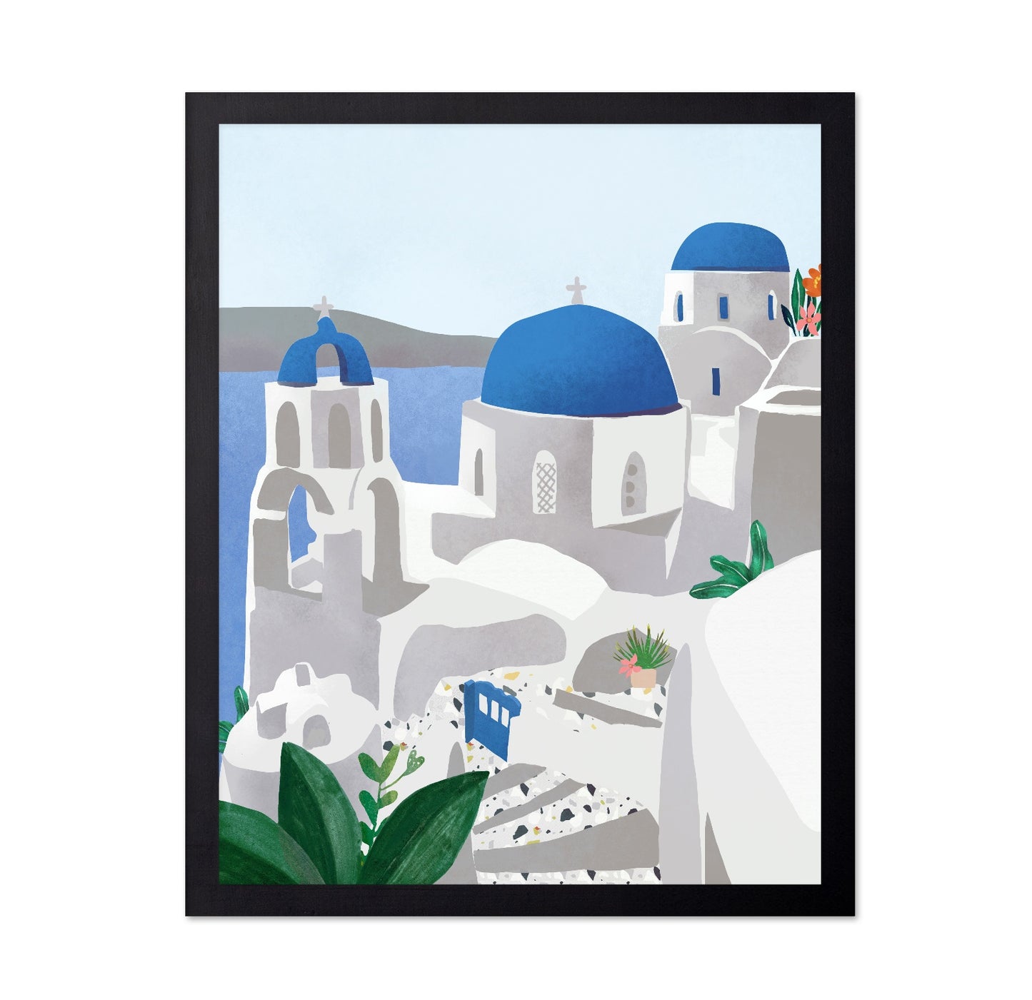 Santorini Blue Domes No3