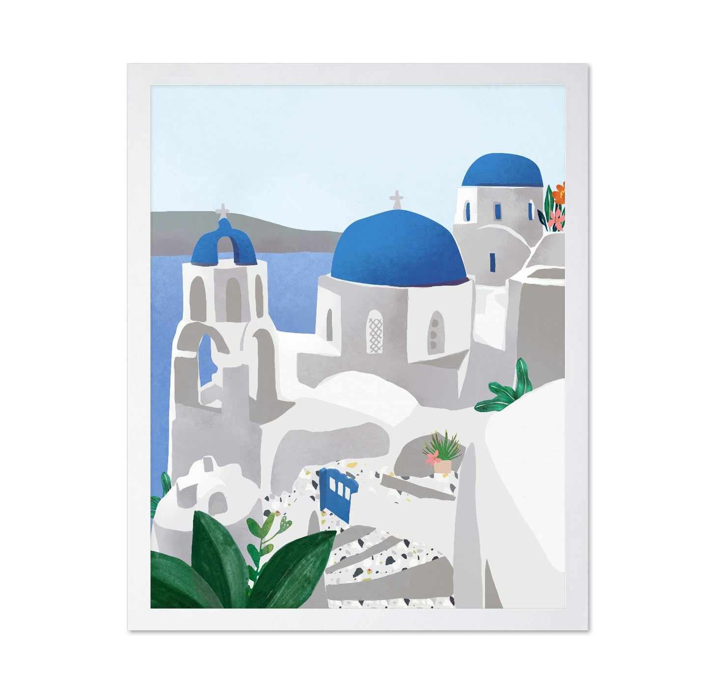 Santorini Blue Domes No3