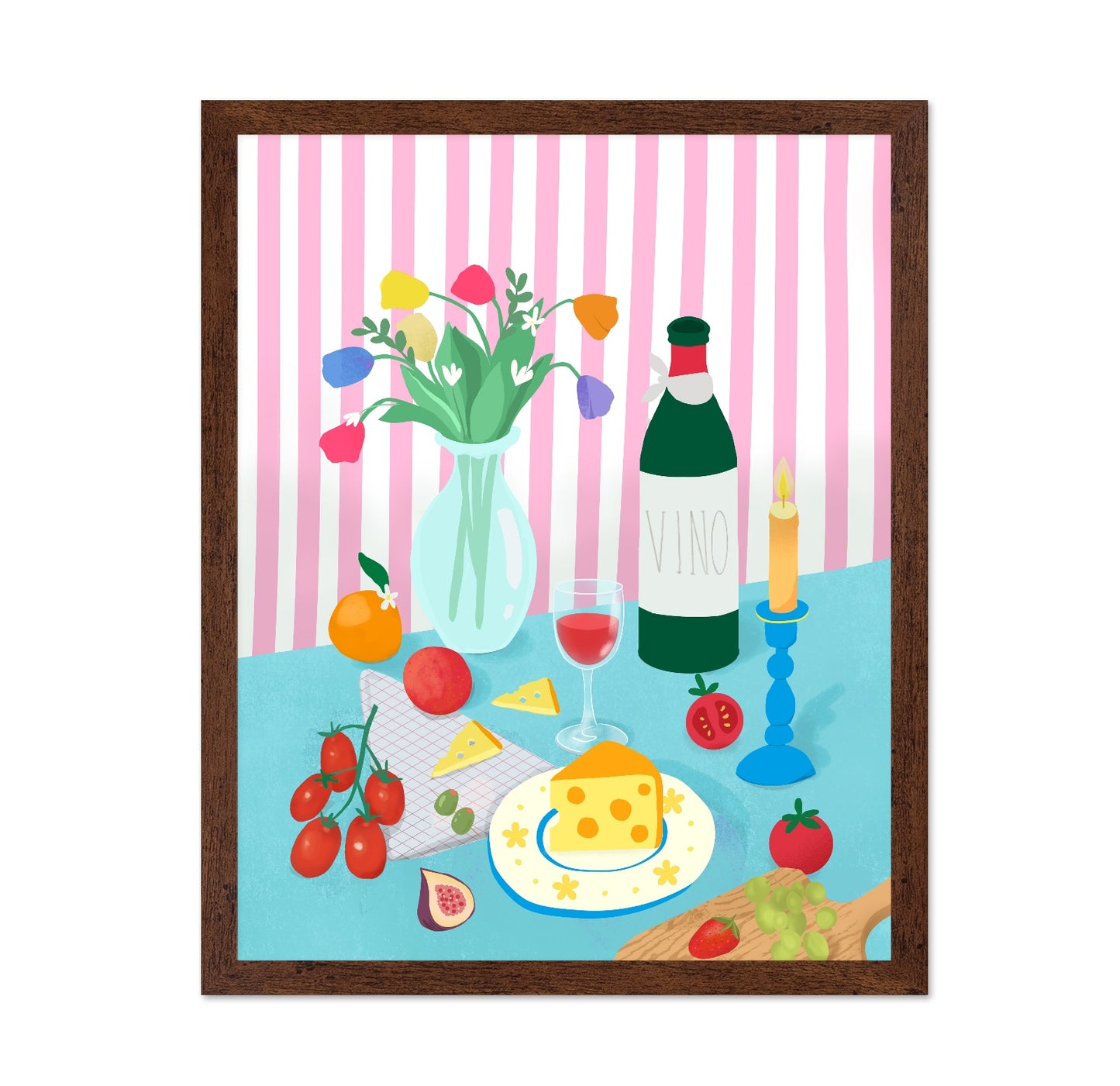 Cheese & Wine Still Life