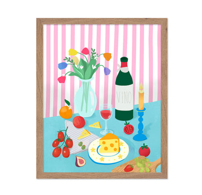 Cheese & Wine Still Life