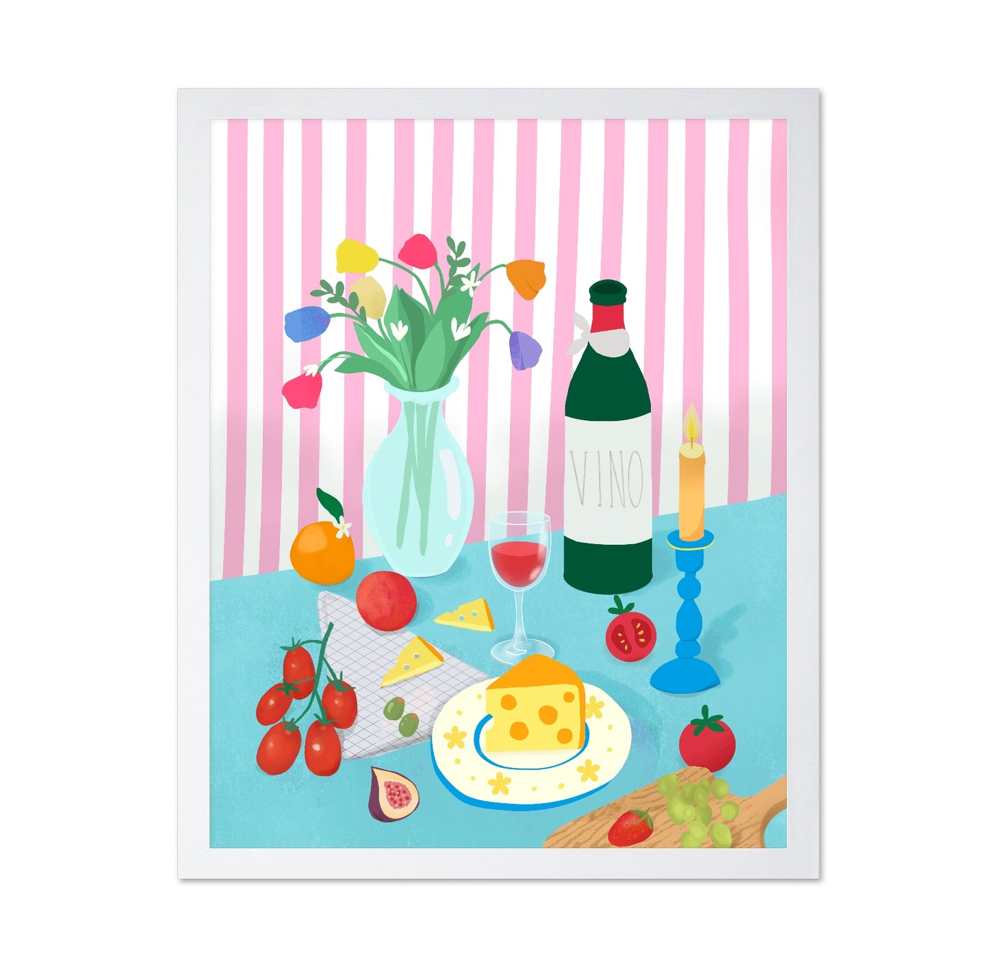 Cheese & Wine Still Life