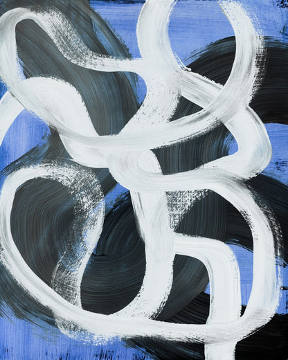 Blue Brush Abstract