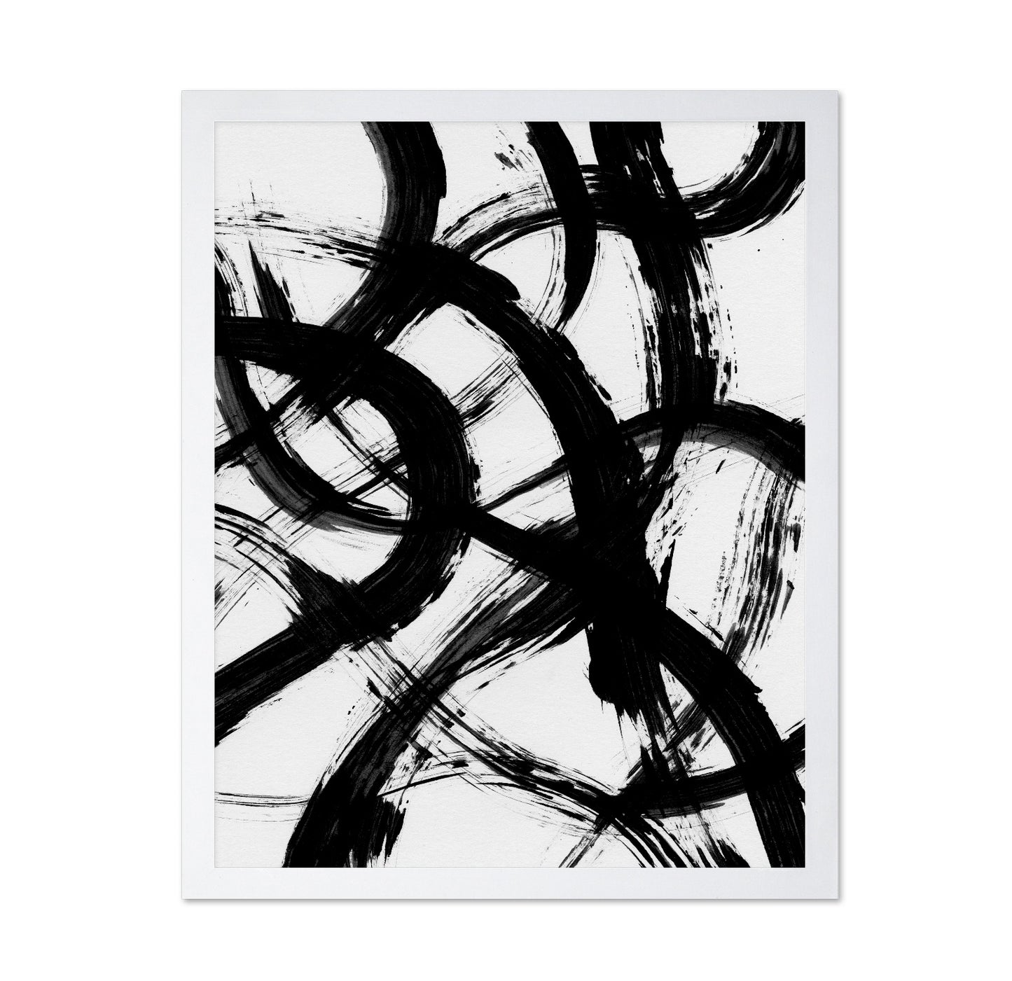 Black Abstract Brush Lines
