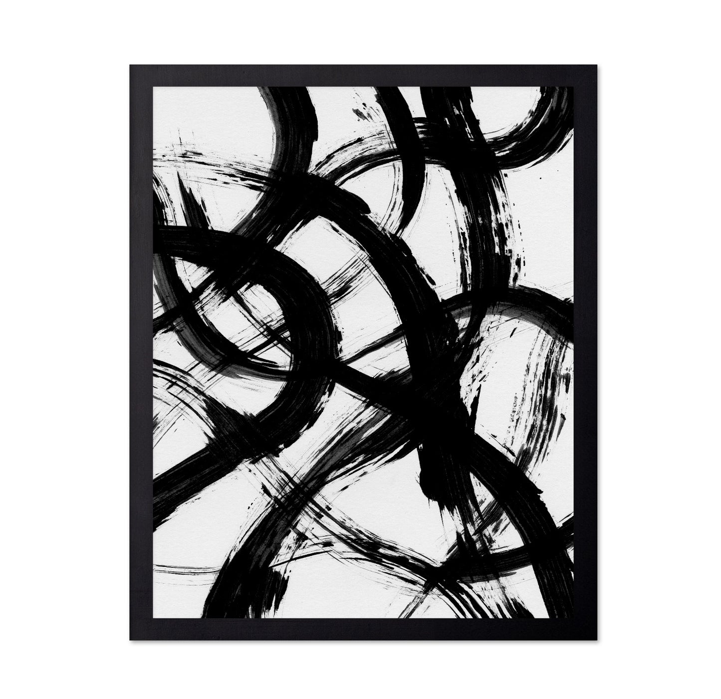 Black Abstract Brush Lines
