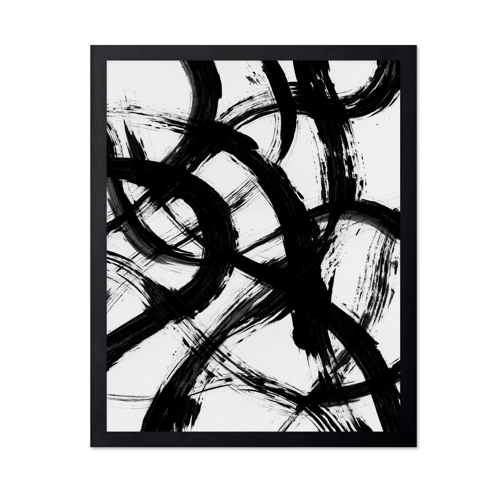 Black Abstract Brush Lines