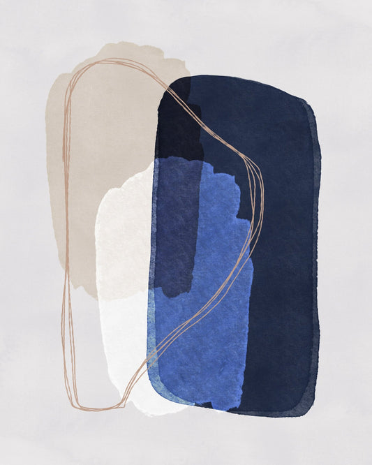 Blue Minimal Abstract Shapes