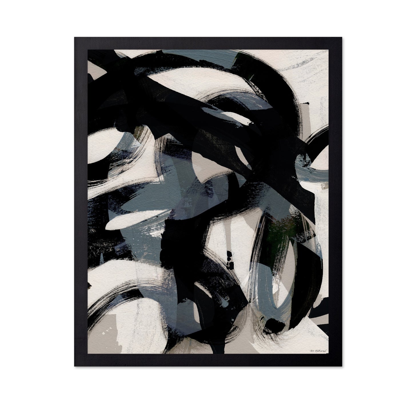 Monochrome Abstract Brush Flow