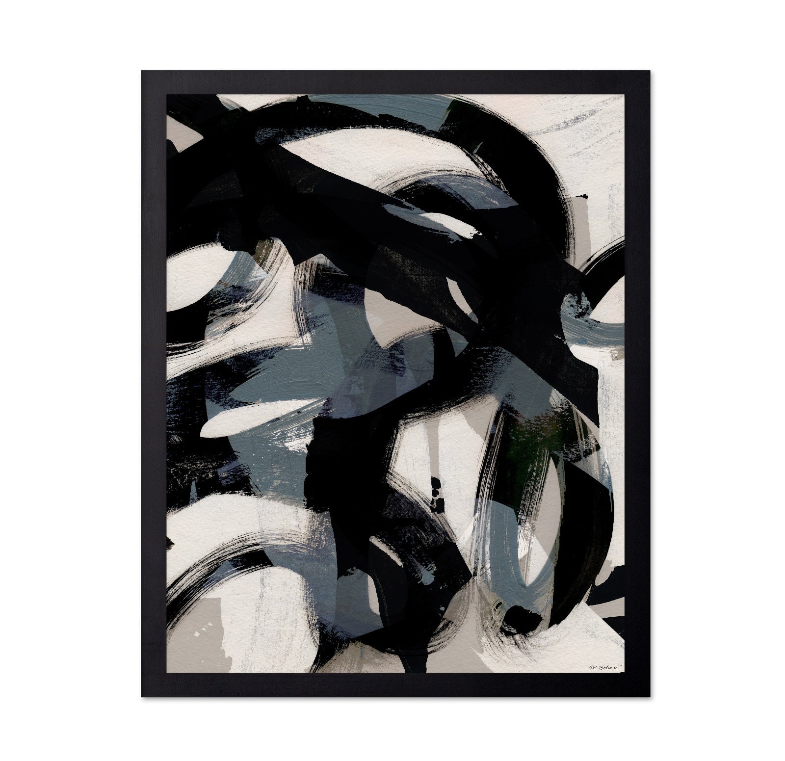 Monochrome Abstract Brush Flow