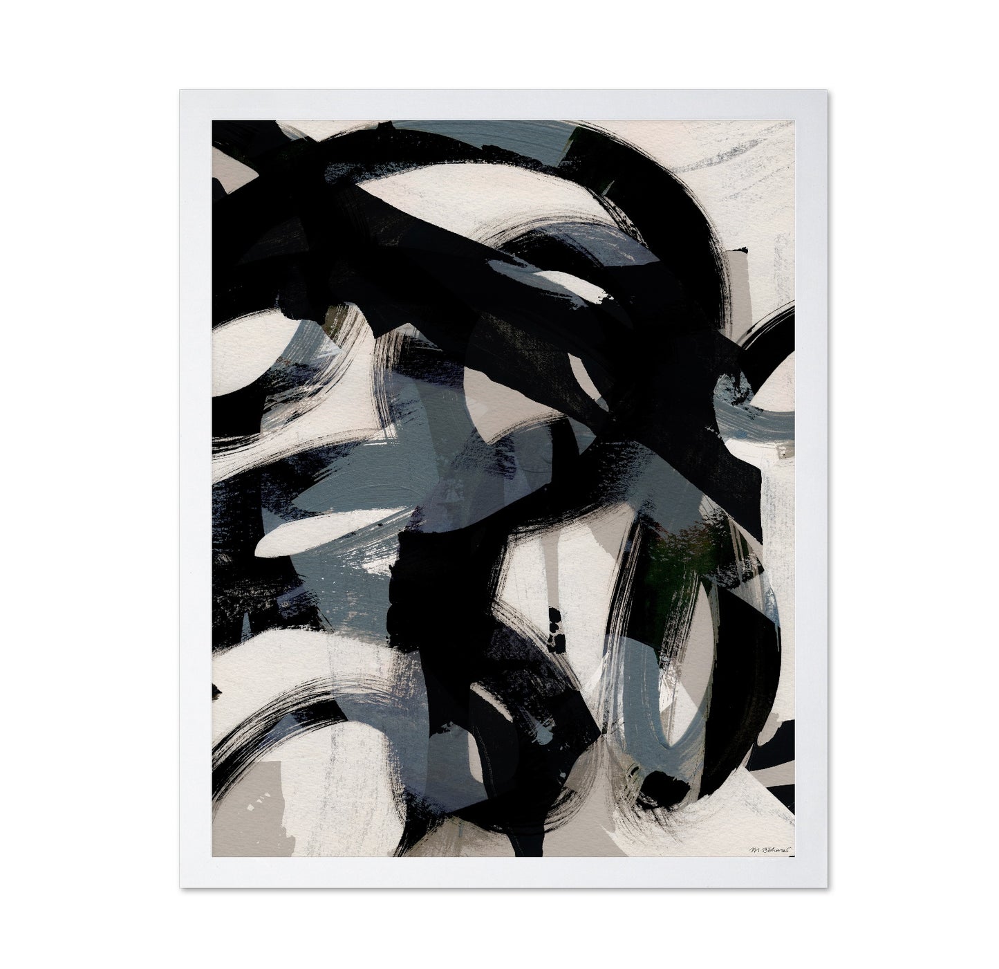 Monochrome Abstract Brush Flow