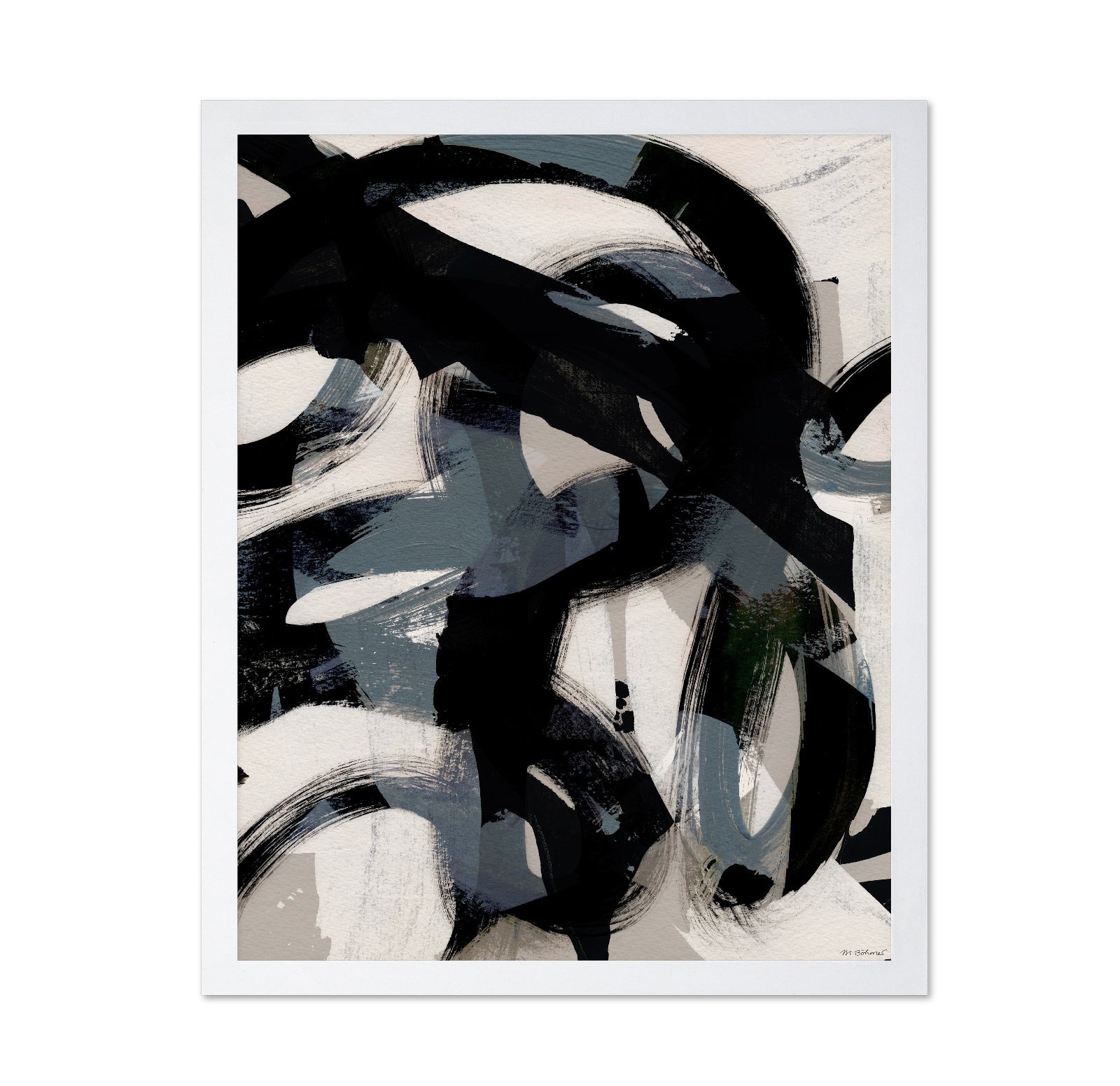 Monochrome Abstract Brush Flow