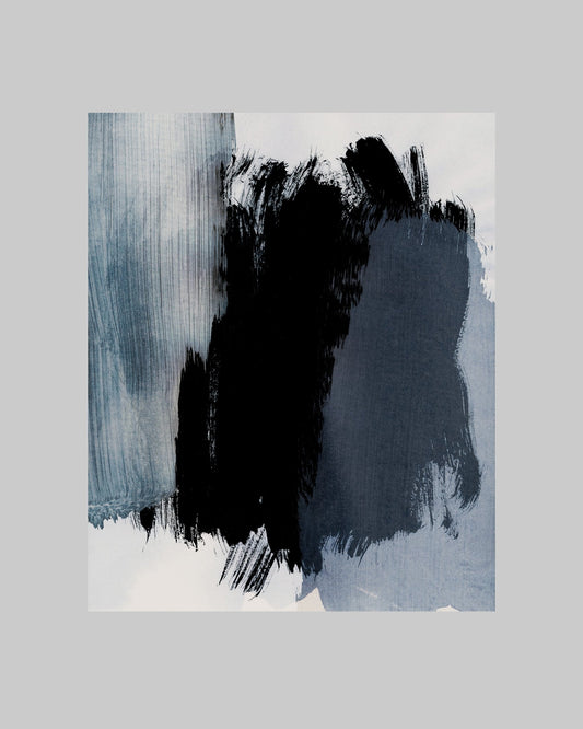 Blue Black Brush Abstract