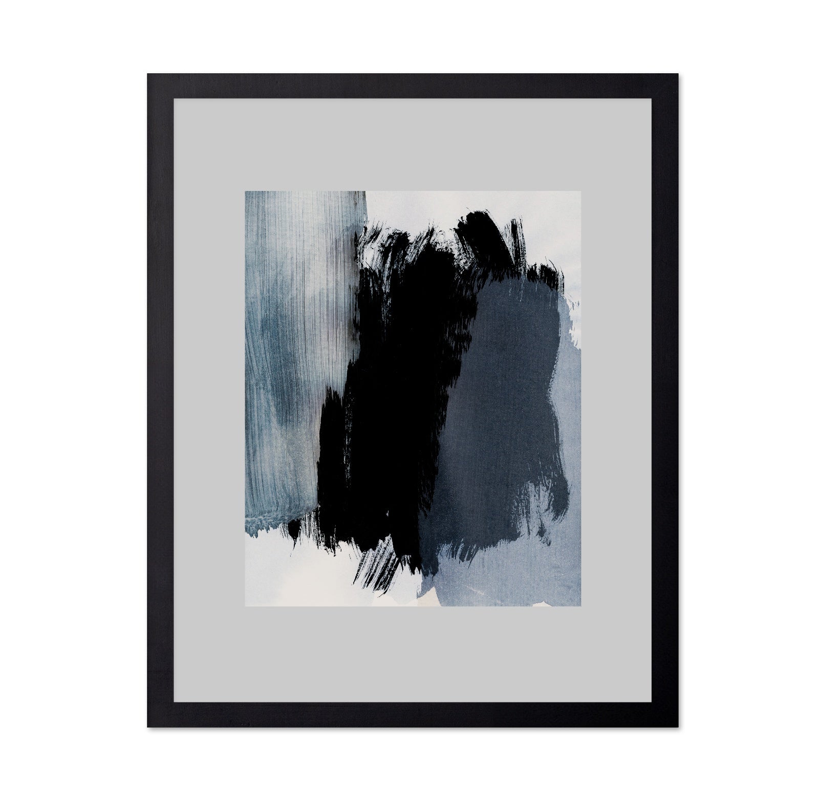 Blue Black Brush Abstract