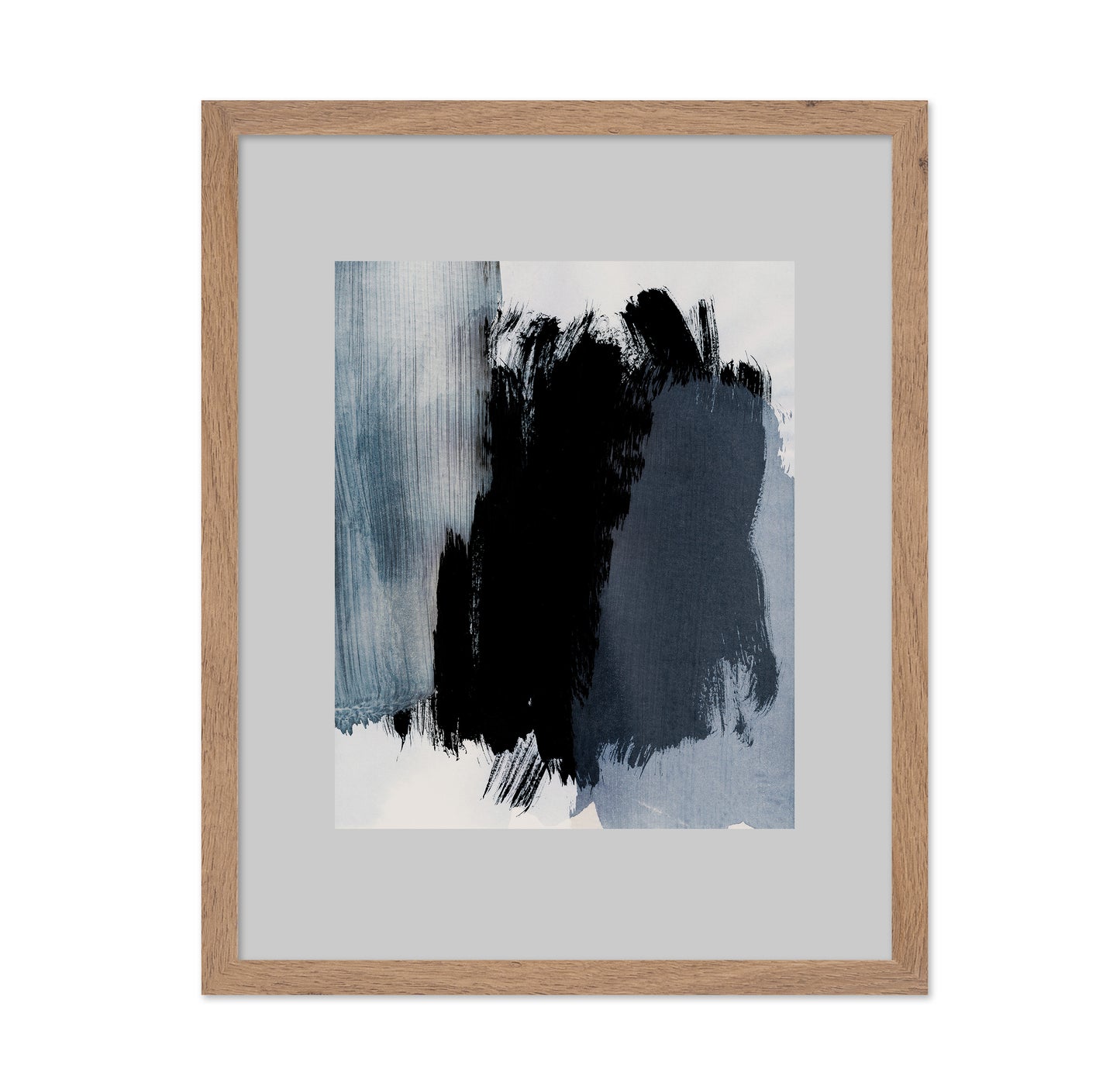 Blue Black Brush Abstract