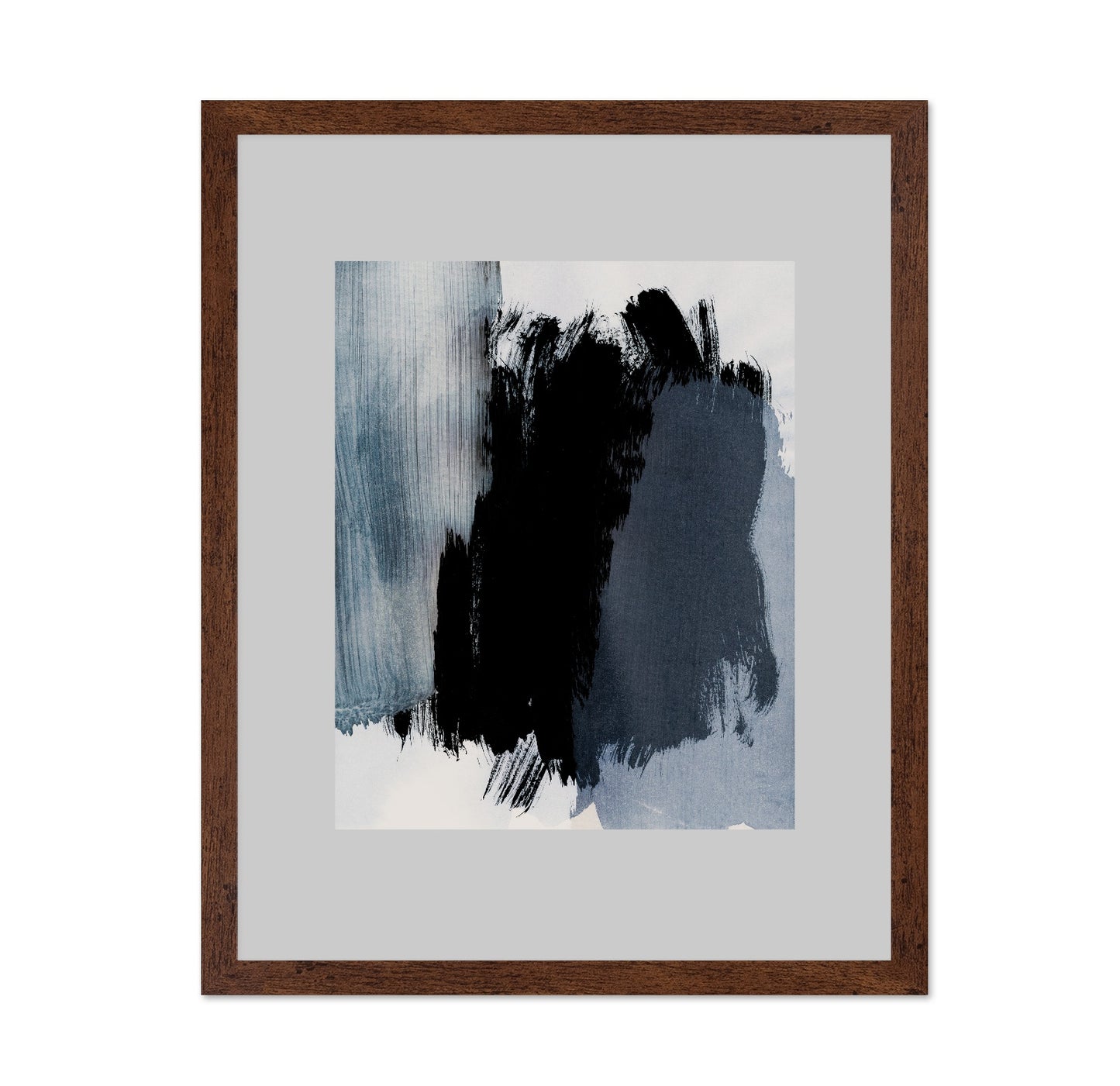 Blue Black Brush Abstract