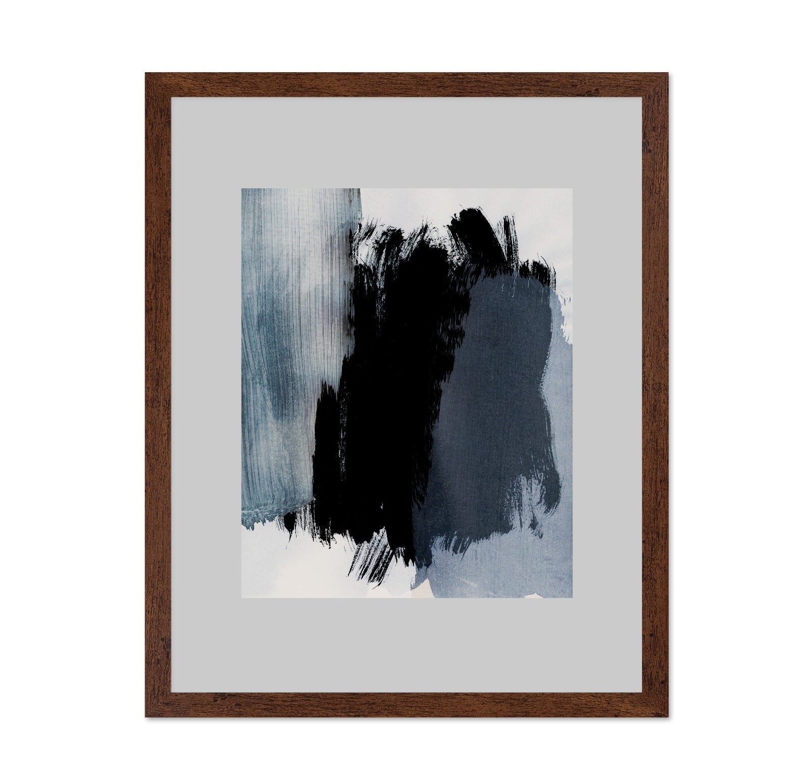Blue Black Brush Abstract