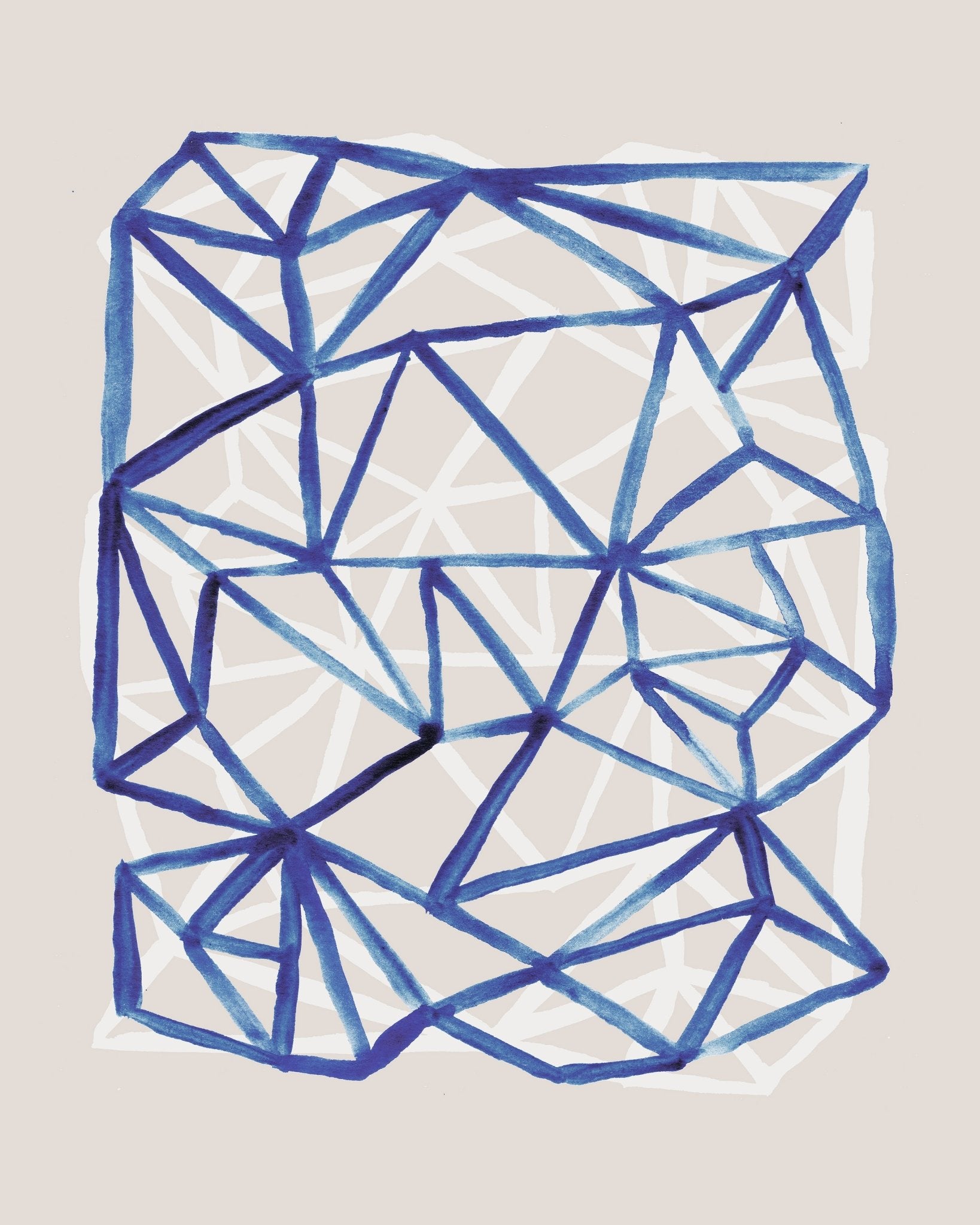 Blue Geometric Grid