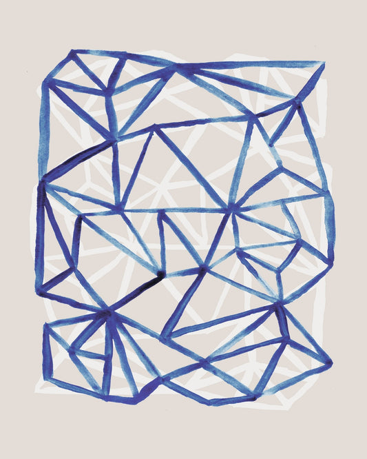 Blue Geometric Grid