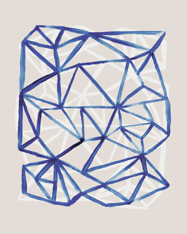 Blue Geometric Grid