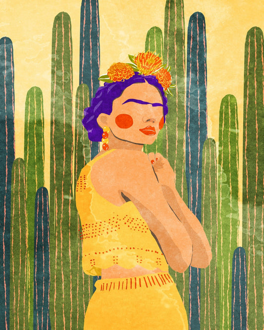 Frida in Cactus Garden