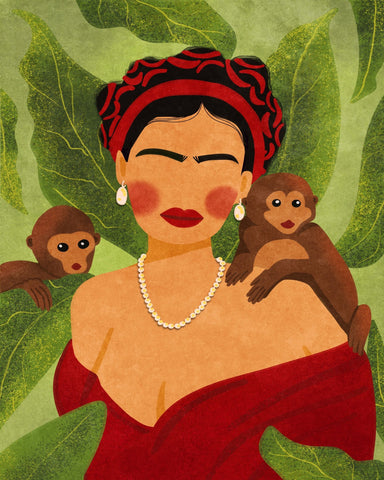Frida with Monkeys