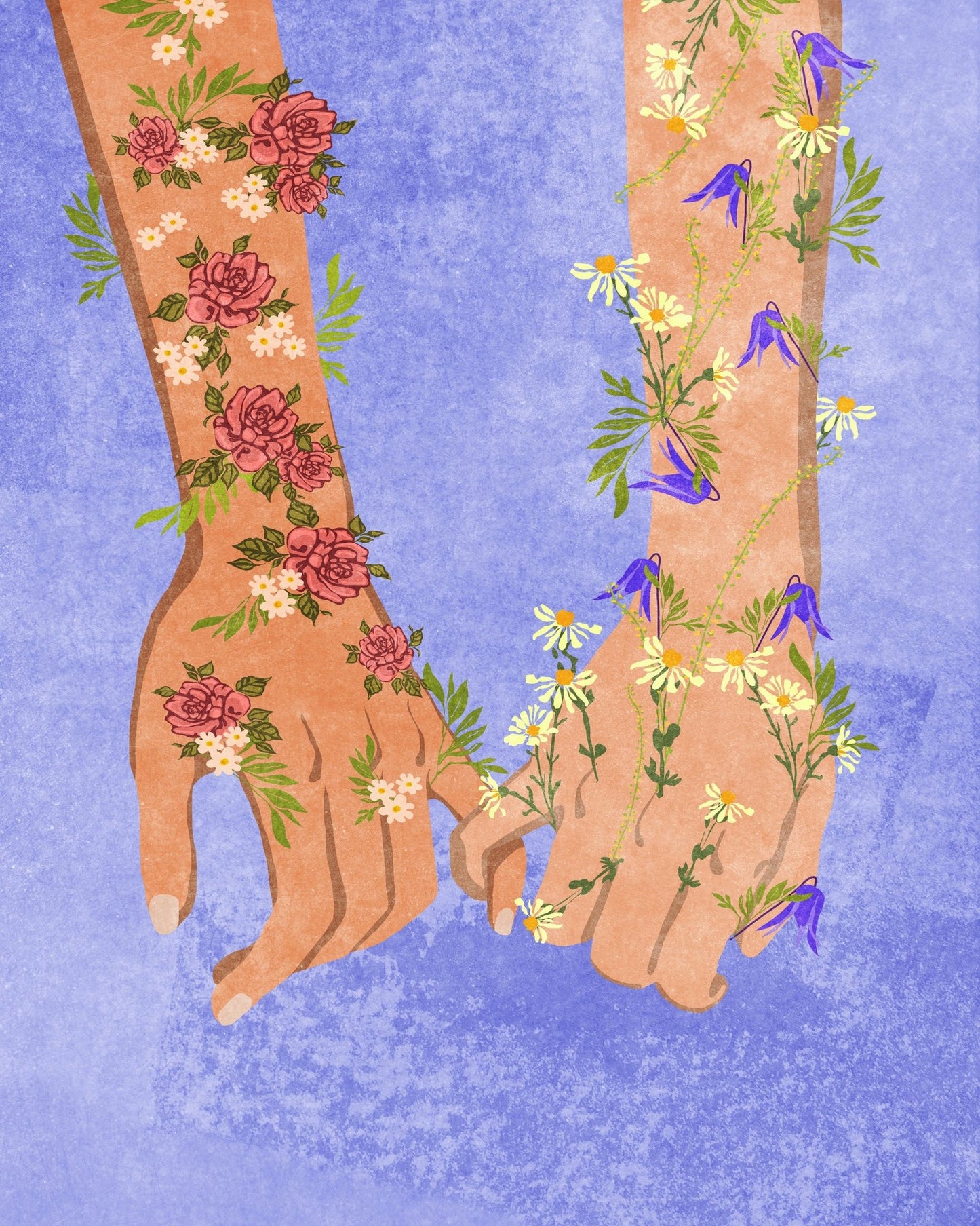Floral Holding Hands