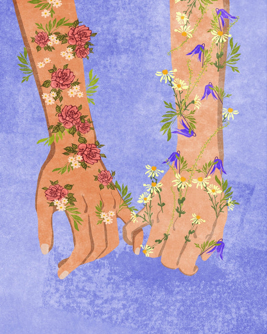 Floral Holding Hands