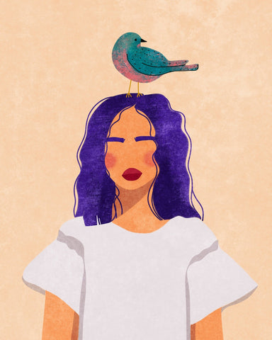 Girl with Bird No1