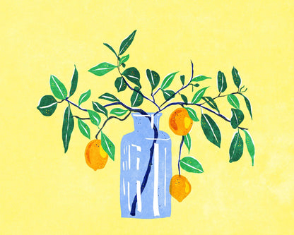 Lemon Branch Vase
