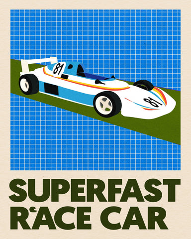 Superfast Race Car Poster