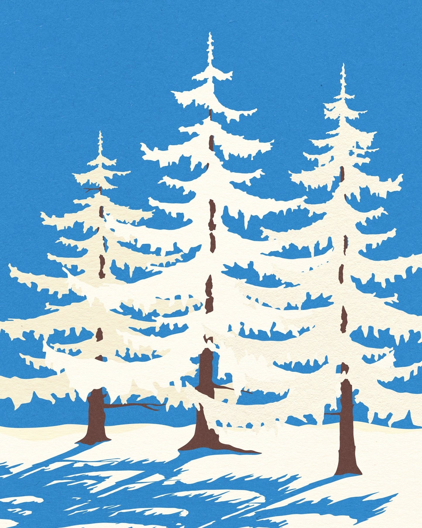 Snowy Pine Trees