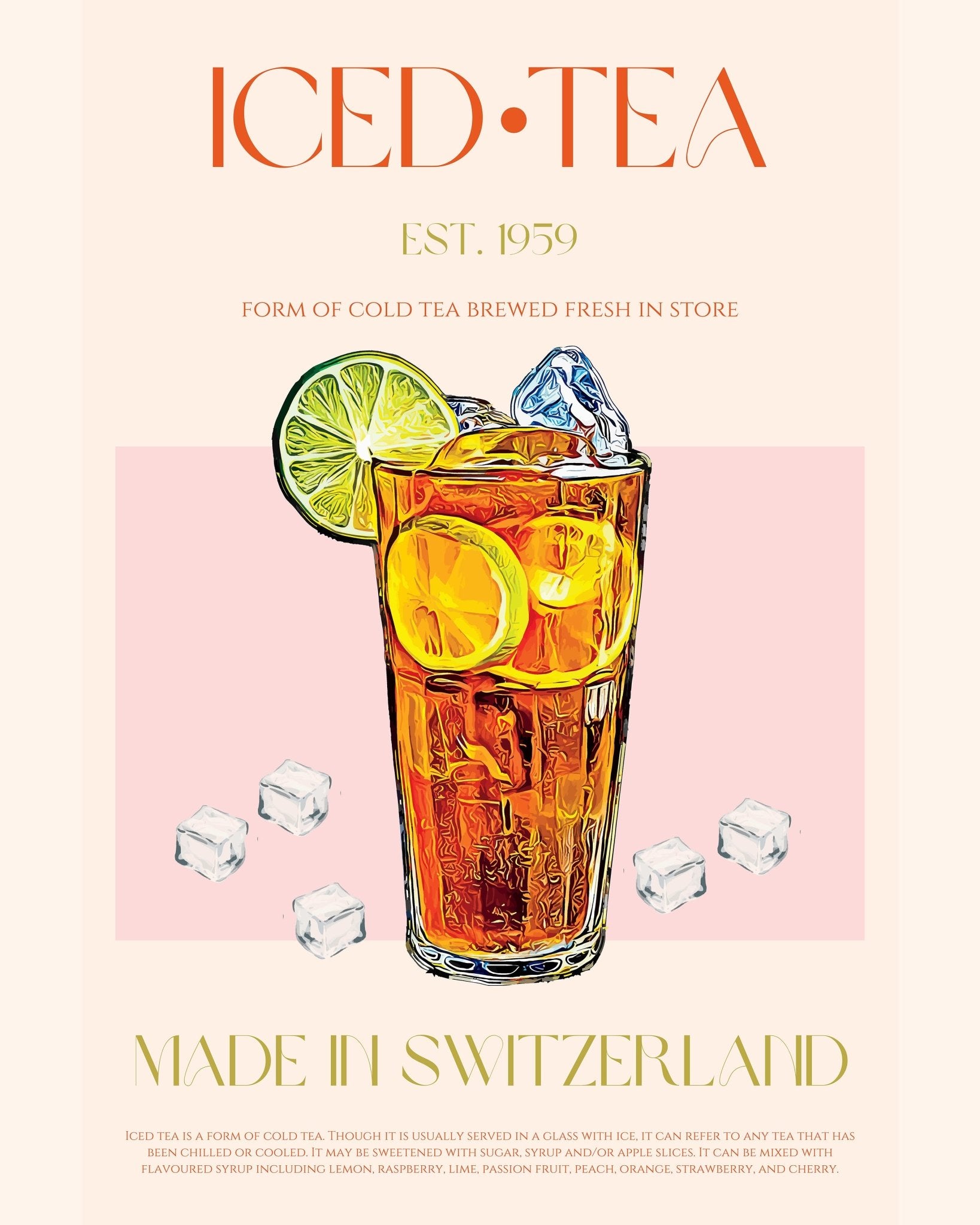 Iced Tea Citrus Glass