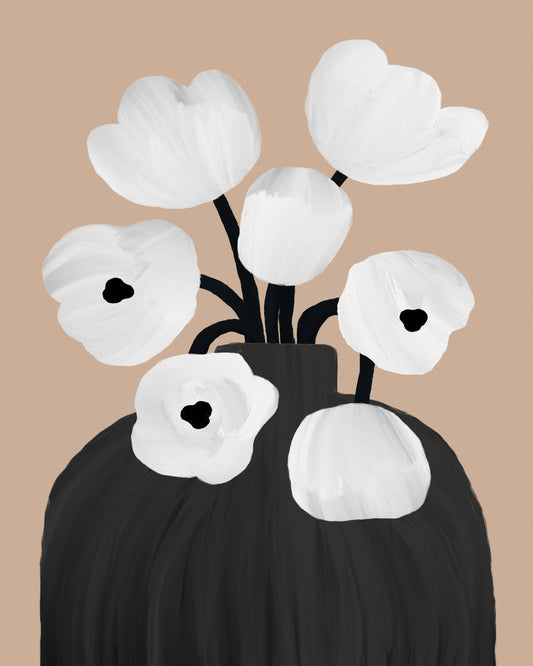 White Floral Vase No1