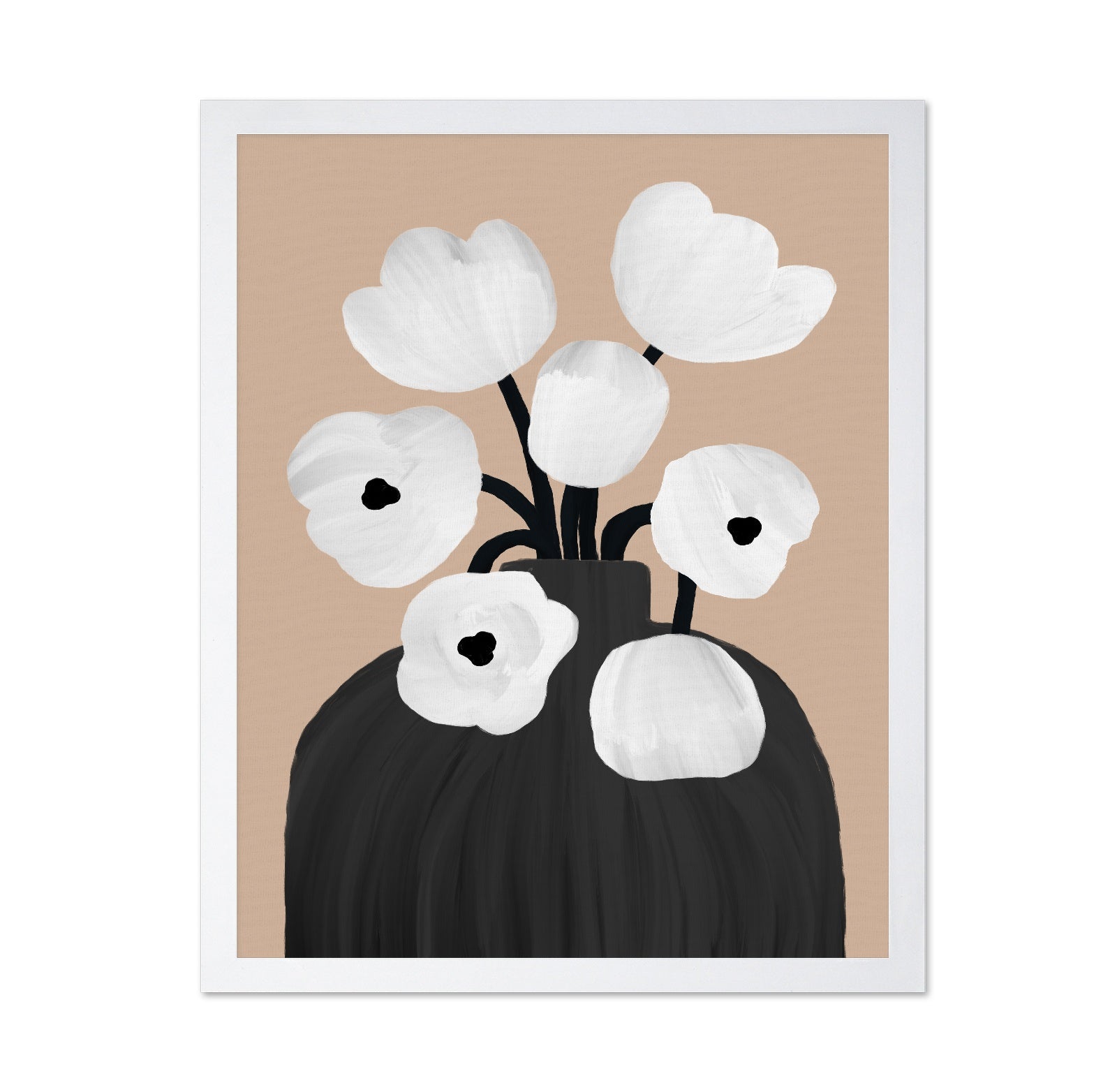 White Floral Vase No1