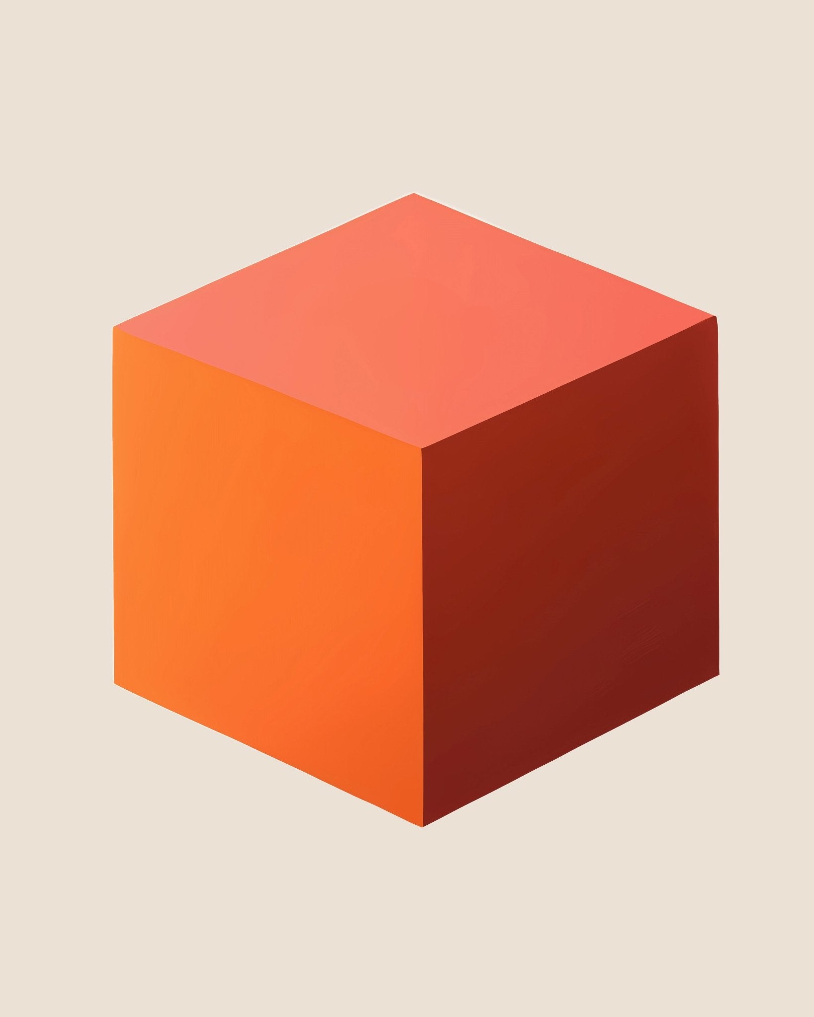 Minimalist Orange Cube