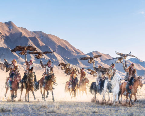 Eagle Hunters On Horseback