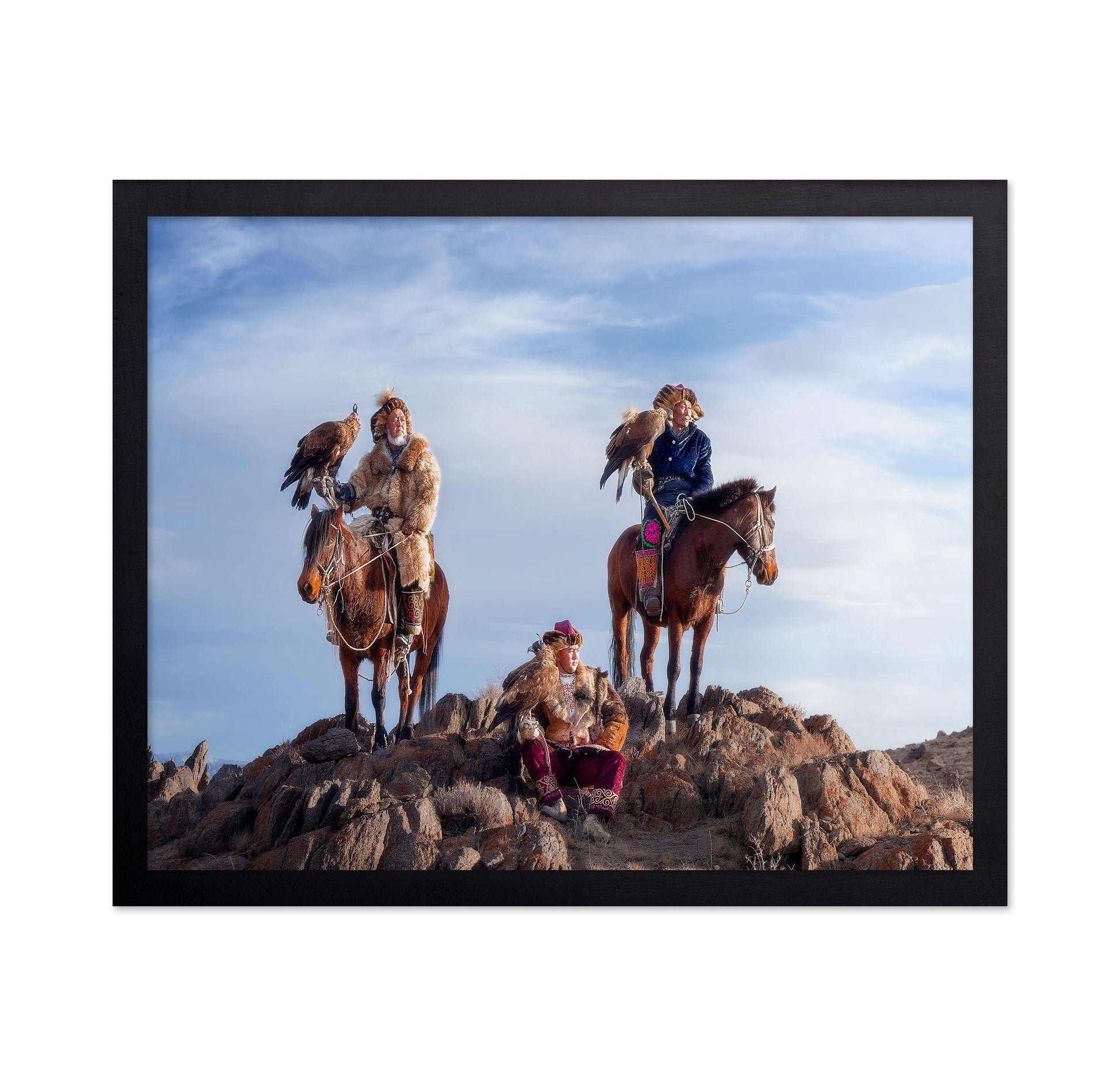 Eagle Hunters On Ridge