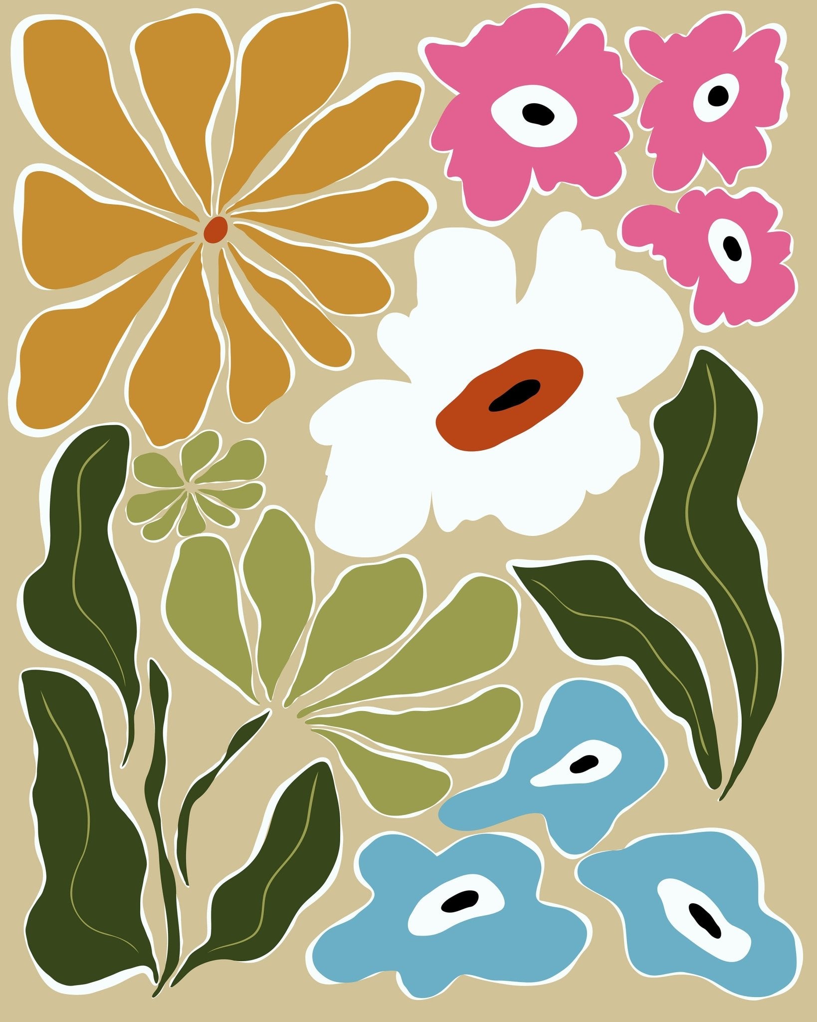 Retro Floral Shapes