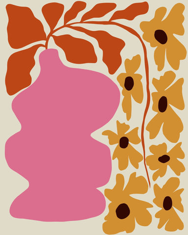 Pink Floral Silhouette
