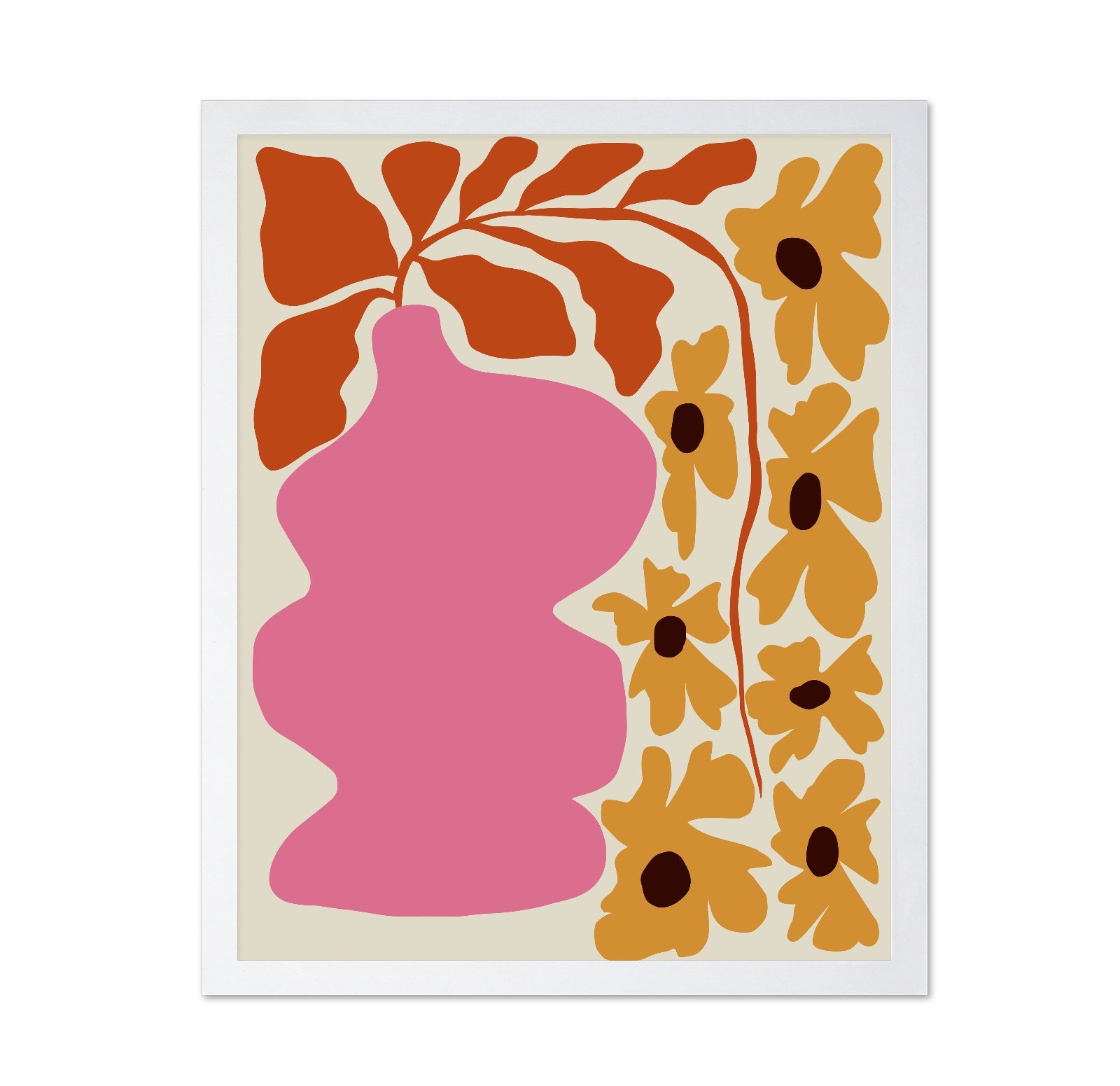 Pink Floral Silhouette