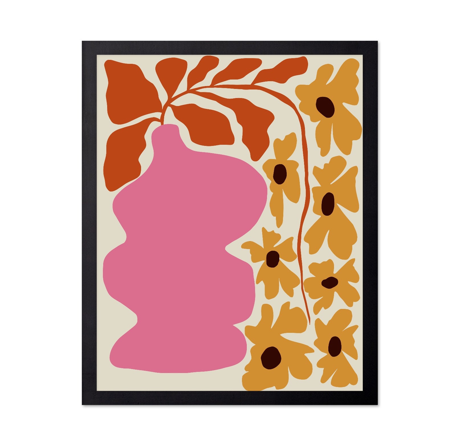 Pink Floral Silhouette