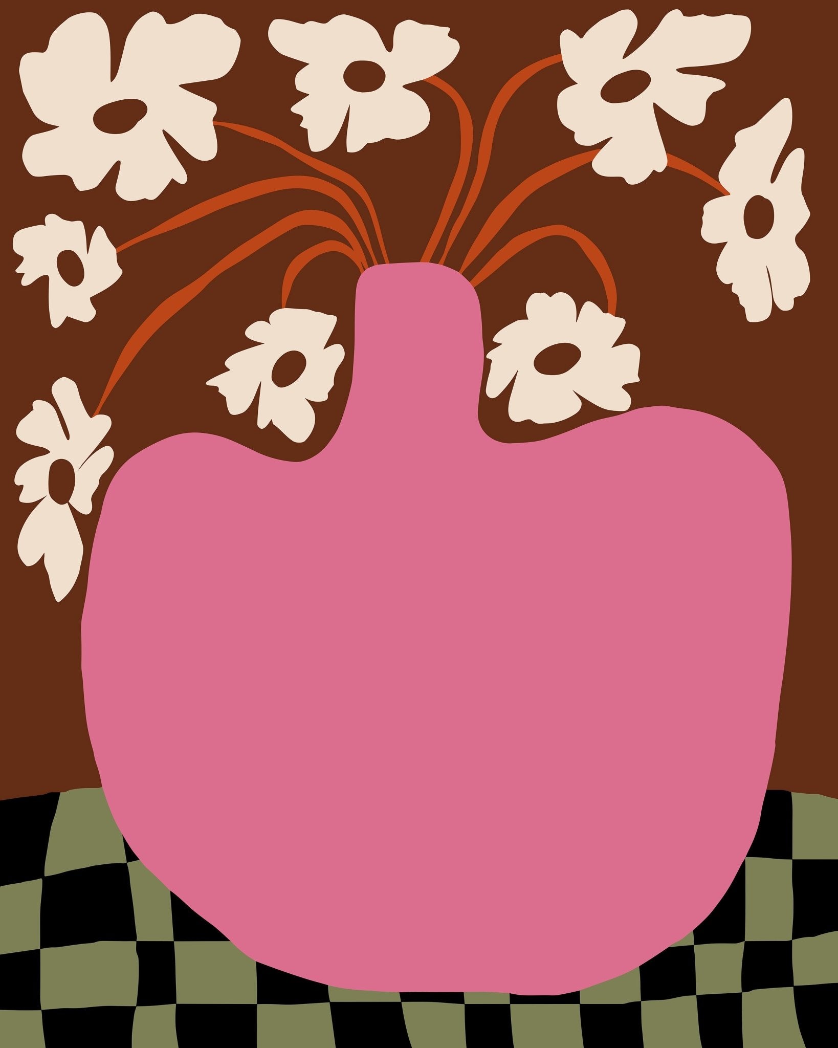 Bold Pink Flower Pot