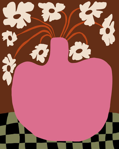 Bold Pink Flower Pot