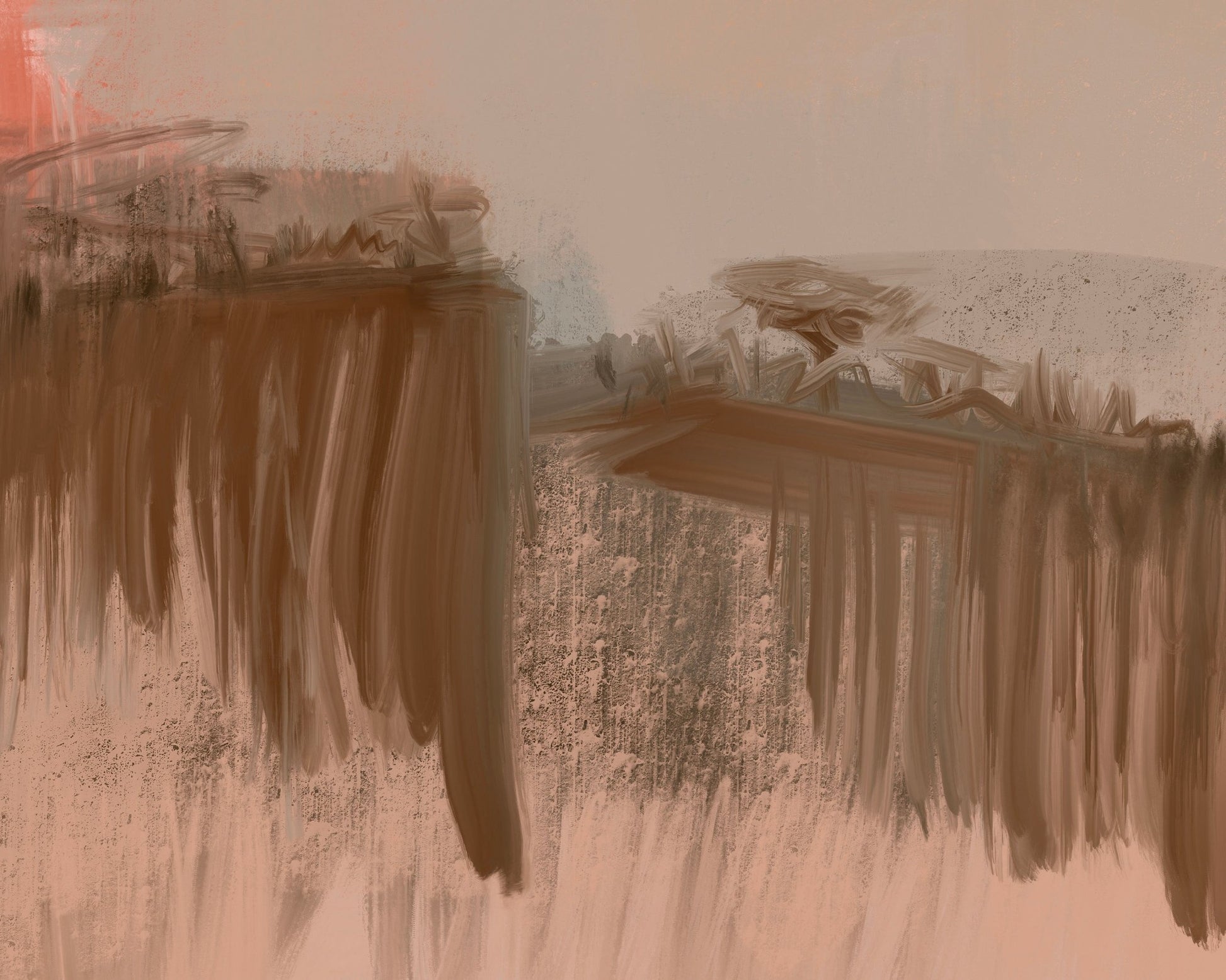 Ocher Abstract Landscape