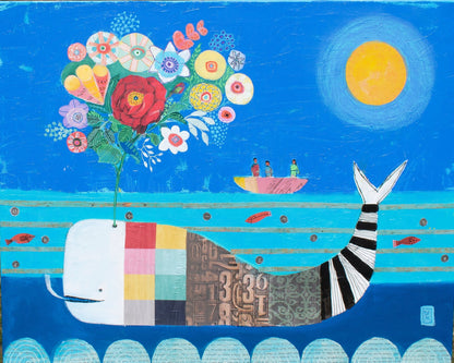 Whimsical Moonlight Whale