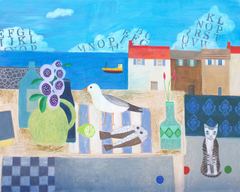 Cat Seaside Still Life