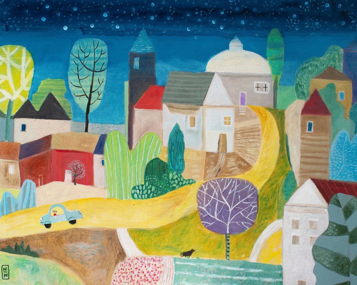 Village Under Stars