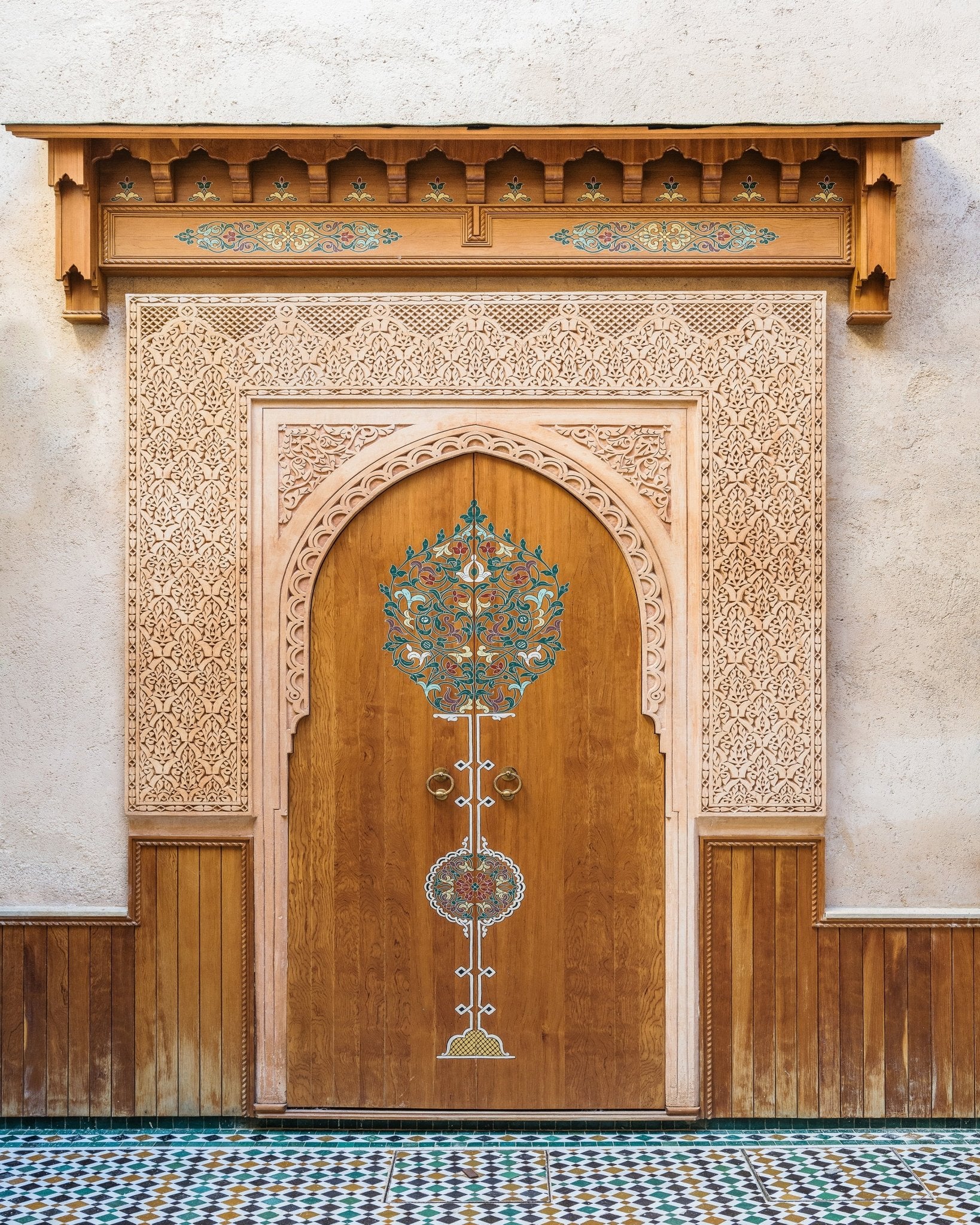 Ornate Moroccan Wooden Door
